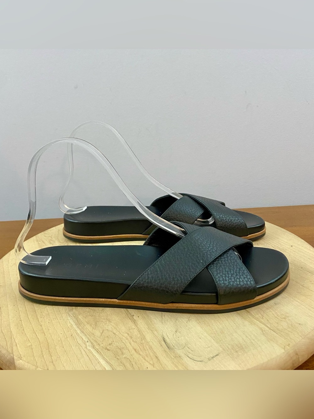 M. Gemi Siena Black Leather Criss Cross Sandals Women’s Sz EU 38.5 US 8 Beach